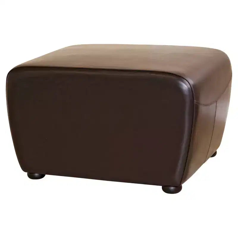 Pouf rettangolare in similpelle con lati arrotondati