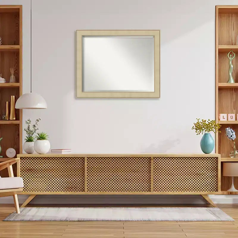 Specchio da parete smussato 20" x 24" con cornice color argento miele