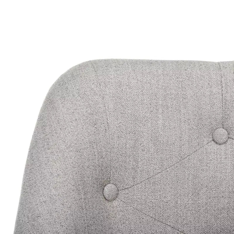 Sedia da ufficio girevole in lino trapuntato con gambe cromate