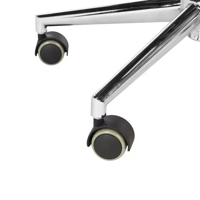 Sedia da ufficio girevole in lino trapuntato con gambe cromate