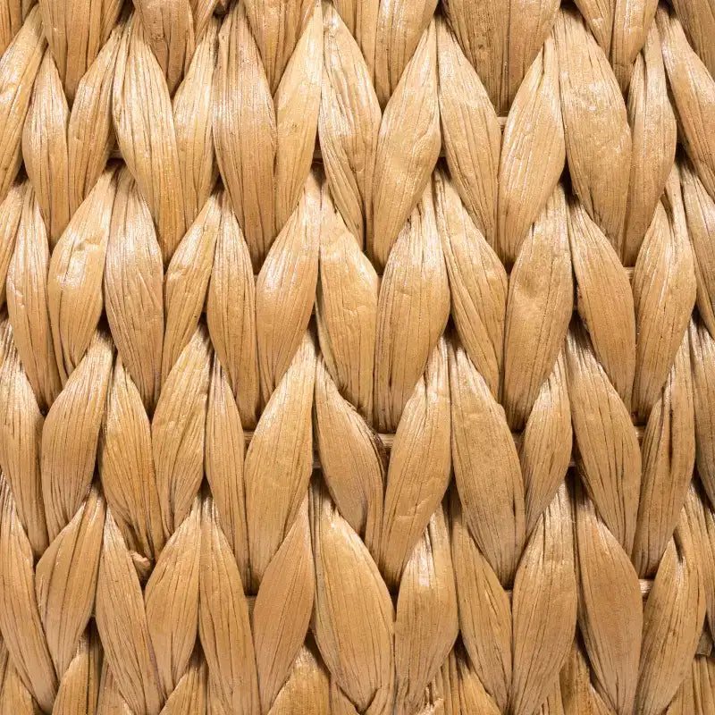 Sgabello contenitore con coperchio in giacinto intrecciato a mano, 17 Coastal Bohemian, naturale