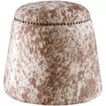 Uttermost Gumdrop Soft Chestnut and White Faux Cow Hide Ottoman