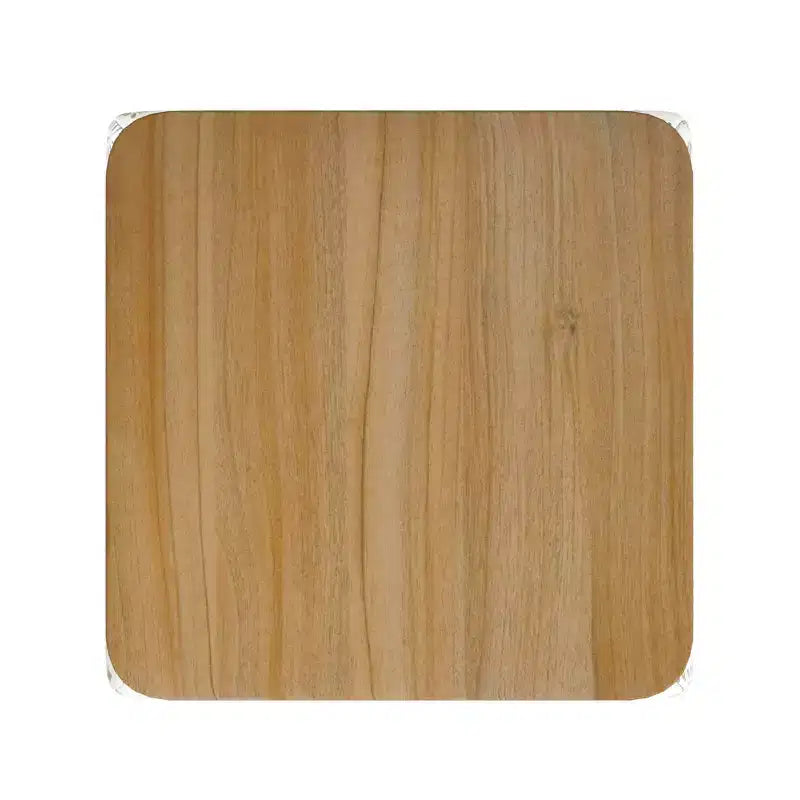 Pouf contenitore quadrato con ripiano liscio in legno