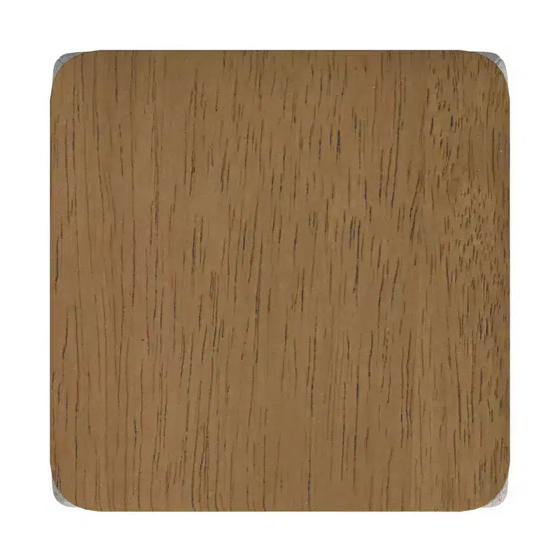 Pouf contenitore quadrato con ripiano liscio in legno