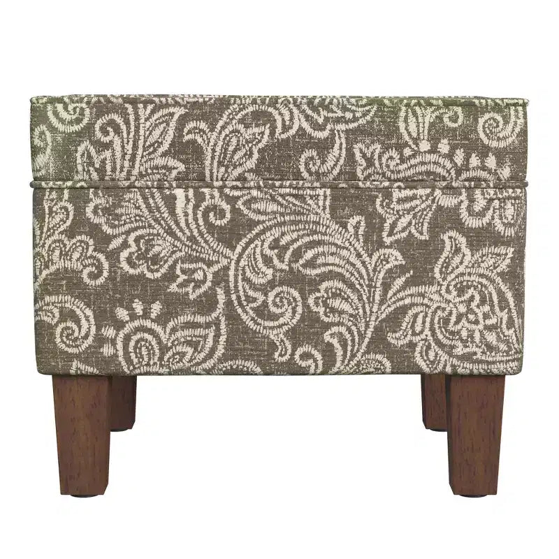 Pouf contenitore medio con coperchio incernierato e rivestimento in cotone