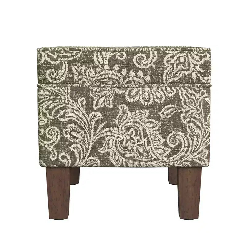 Pouf contenitore medio con coperchio incernierato e rivestimento in cotone