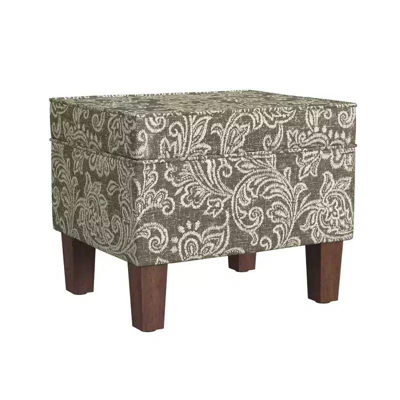 Pouf contenitore medio con coperchio incernierato e rivestimento in cotone