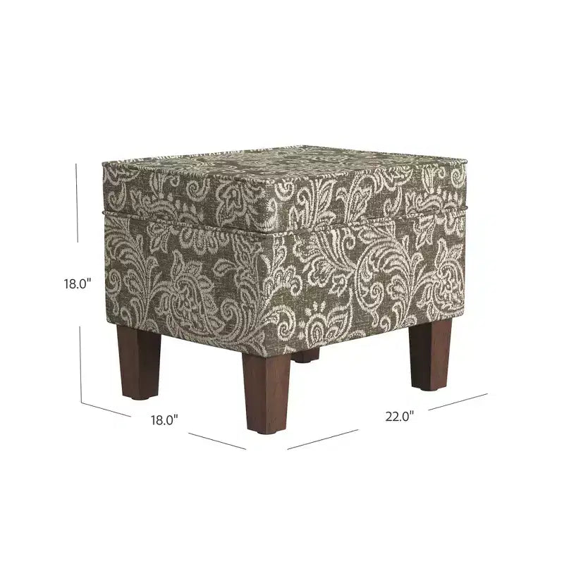 Pouf contenitore medio con coperchio incernierato e rivestimento in cotone