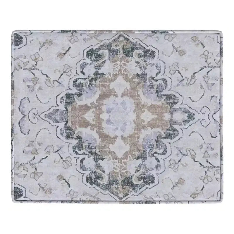 Pouf contenitore medio con coperchio incernierato e rivestimento in cotone
