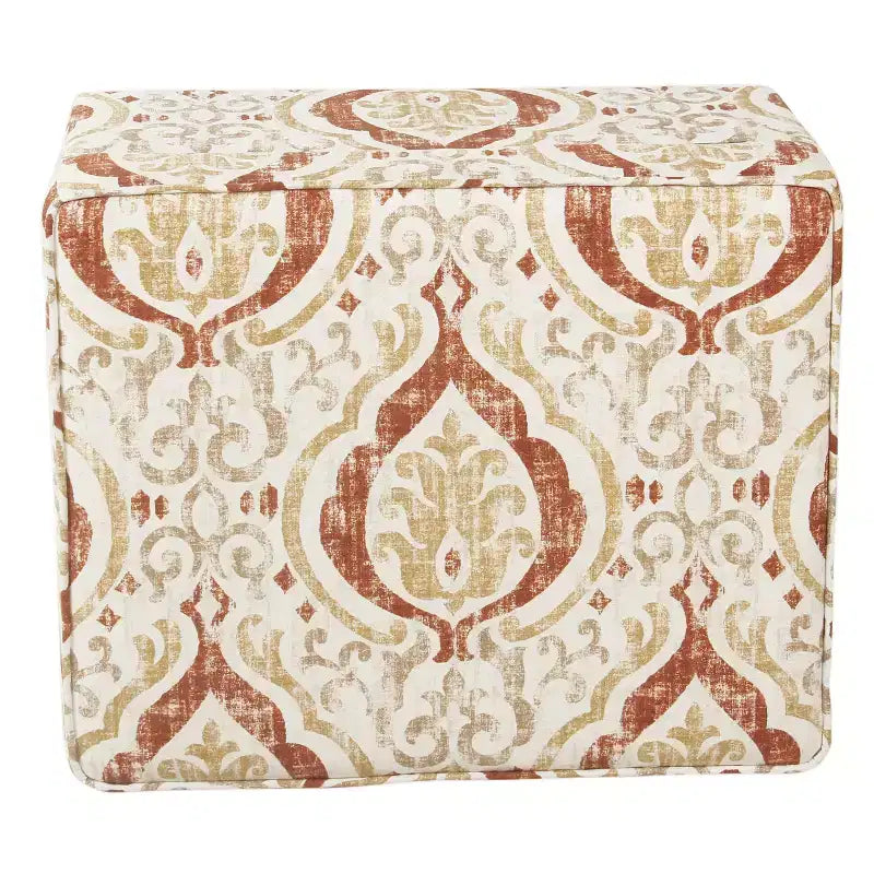 Pouf contenitore medio con coperchio incernierato e rivestimento in cotone