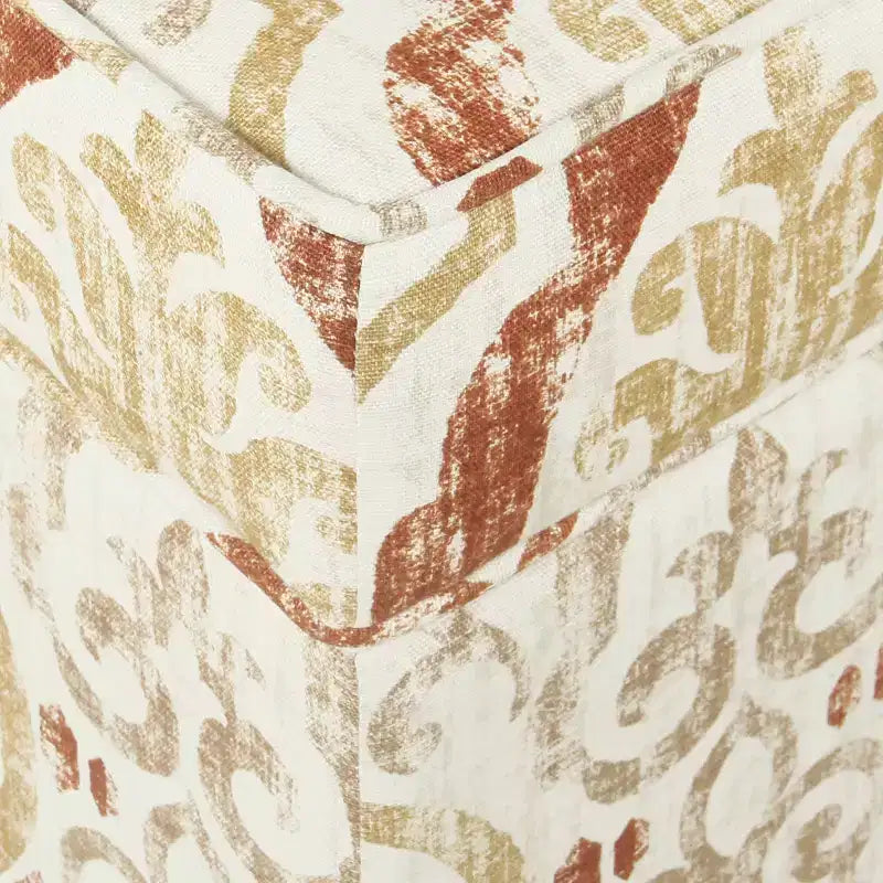 Pouf contenitore medio con coperchio incernierato e rivestimento in cotone