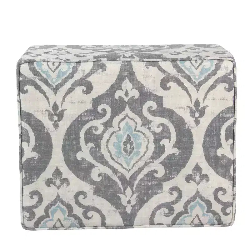 Pouf contenitore medio con coperchio incernierato e rivestimento in cotone