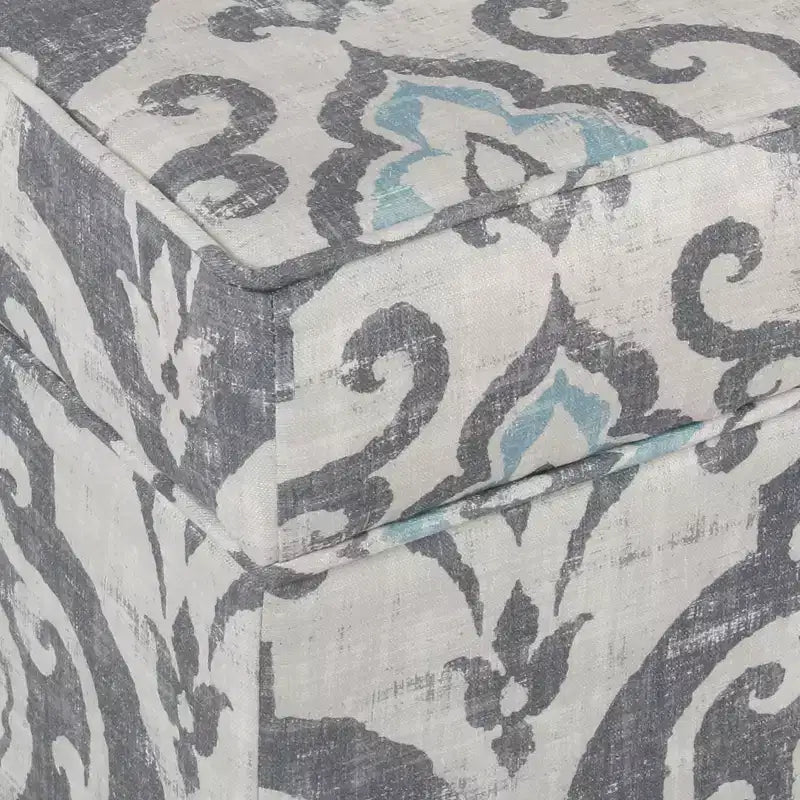 Pouf contenitore medio con coperchio incernierato e rivestimento in cotone