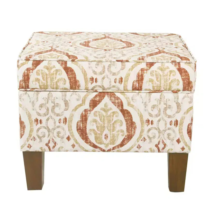 Pouf contenitore medio con coperchio incernierato e rivestimento in cotone
