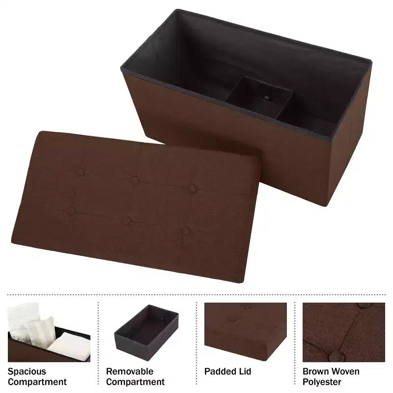 Panca Contenitore Pieghevole da 30" con Contenitore Rimovibile