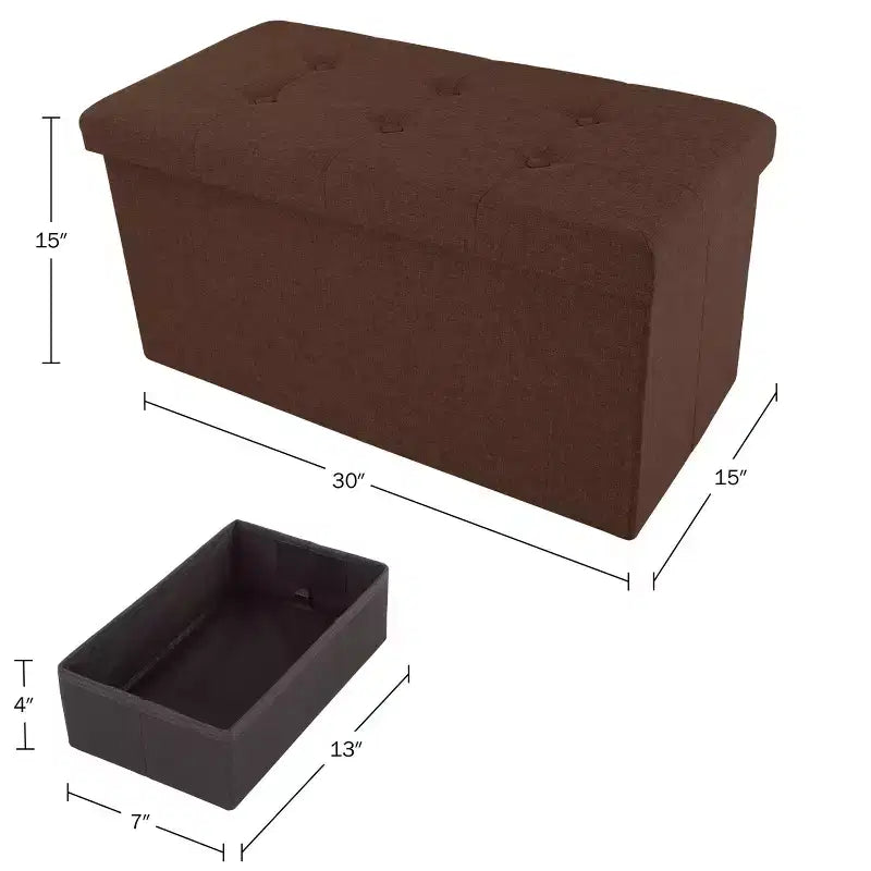 Panca Contenitore Pieghevole da 30" con Contenitore Rimovibile