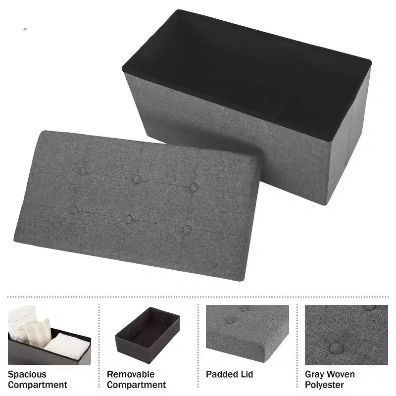 Panca Contenitore Pieghevole da 30" con Contenitore Rimovibile