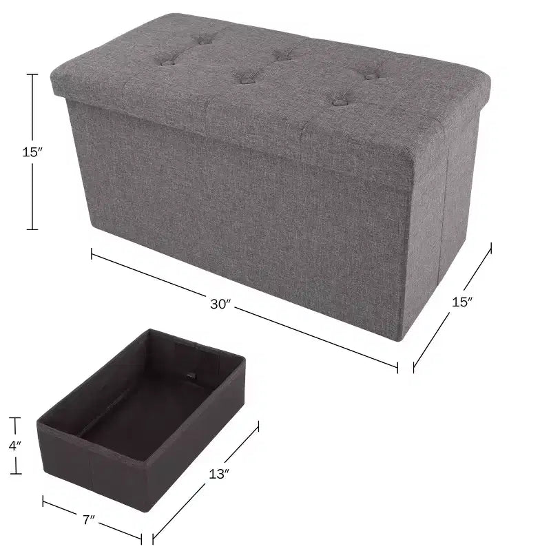 Panca Contenitore Pieghevole da 30" con Contenitore Rimovibile