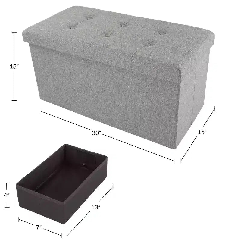Panca Contenitore Pieghevole da 30" con Contenitore Rimovibile