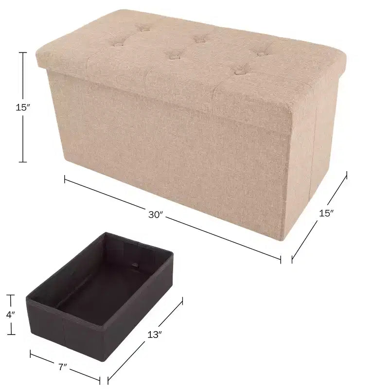 Panca Contenitore Pieghevole da 30" con Contenitore Rimovibile